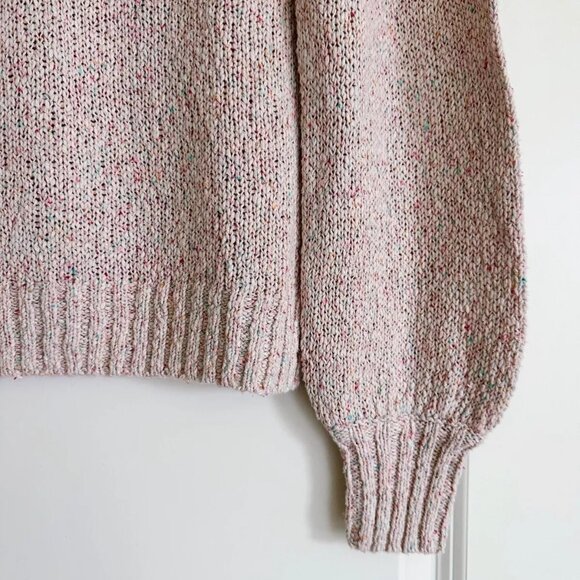 Paige Women's Cotton Silk Blend V-Neck Sweater - Pink Multi, Size S - Picture 4 of 6